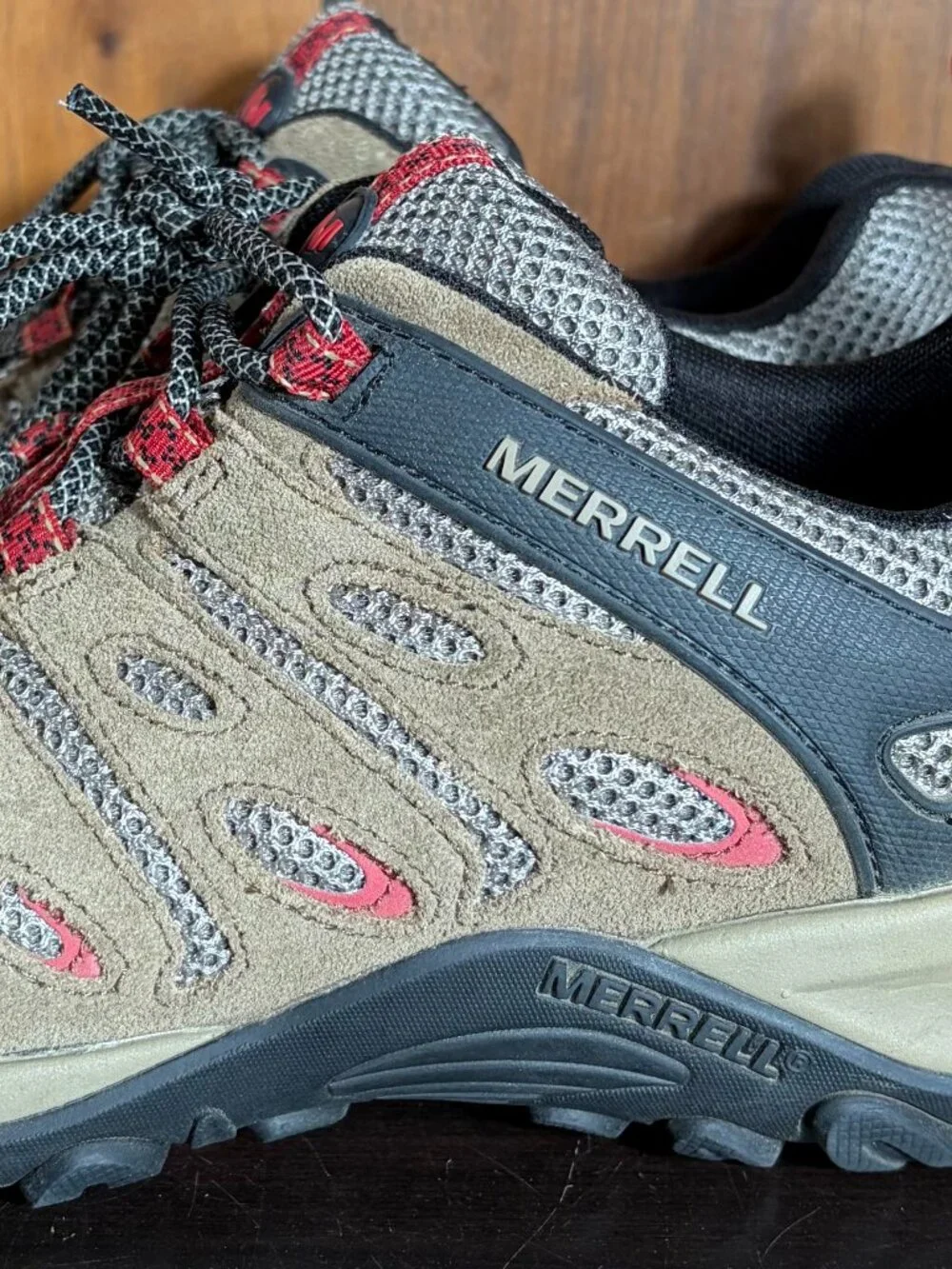 Merrell Crosslander 2 Mens Sz 10 Brown/Red Suede Leather HIking Shoes J034687